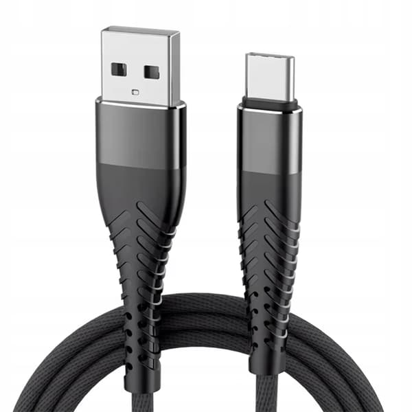 USB C-KABEL 2M | USB - USB TYP C-KABEL | SVART SNABBLADDNING | ÖVERFÖRING