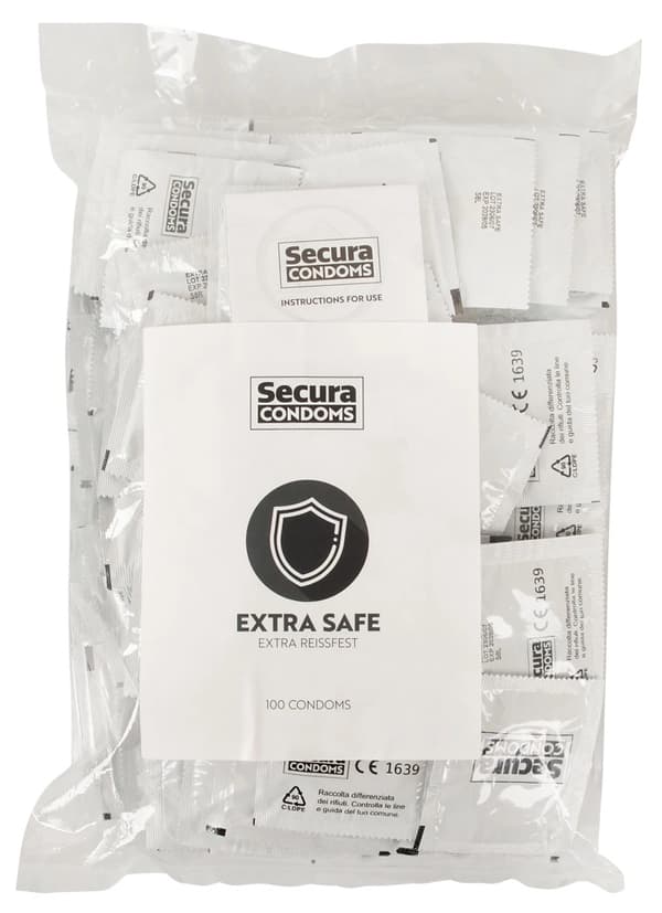 Secura Extra Safe 100 st - extra tjocka, luktfria kondomer