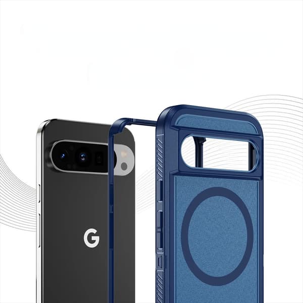 Etui med ramme til Google Pixel 9 / Google Pixel 9 Pro, til MagSafe, blå