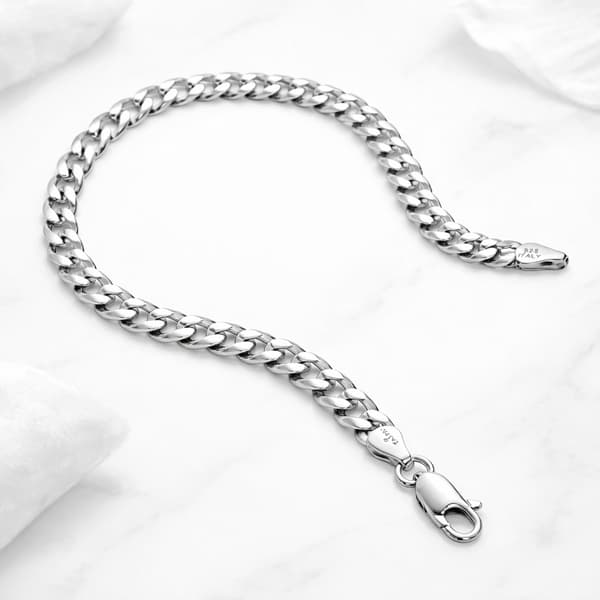 HERREARMBÅND I SØLV 925 SØLV MED DIAMANT 5 MM GAVEKORT