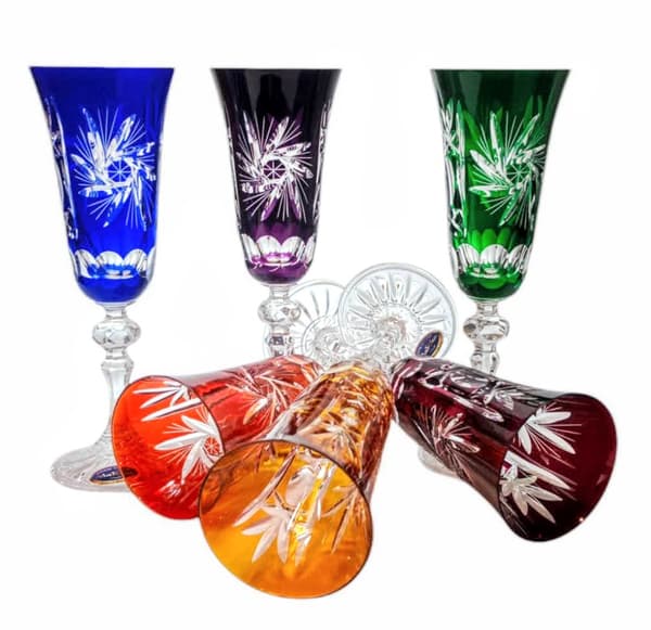 Färgglada kristallchampagneglas 150ml Olive Grinder