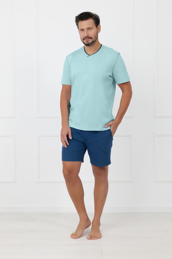 Herrpyjamas med kort ärm, korta byxor Devon XXL