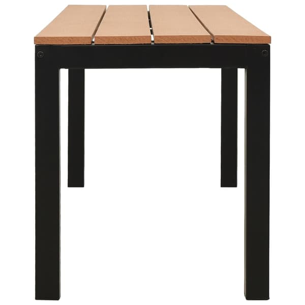 vidaXL havebænk 110 cm stål og WPC brun og sort