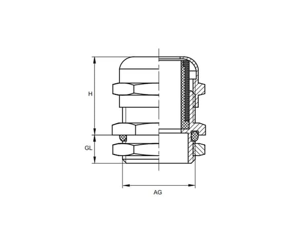 Kierreholkkitiiviste 3,5-6 mm IP68 messinki 1 kpl