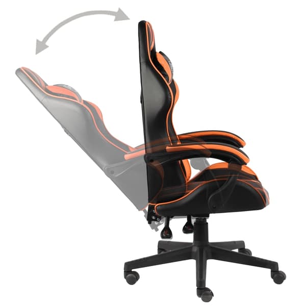 vidaXL gamingstol, sort og orange, kunstlæder