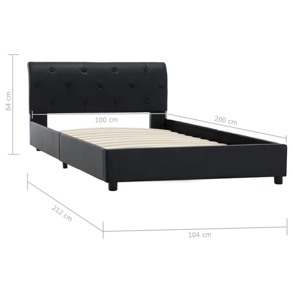 vidaXL sengestel sort kunstlæder 100 x 200 cm