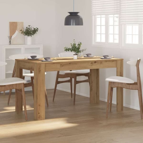 vidaXL spisebord håndlavet egetræ 140x74,5x76 cm