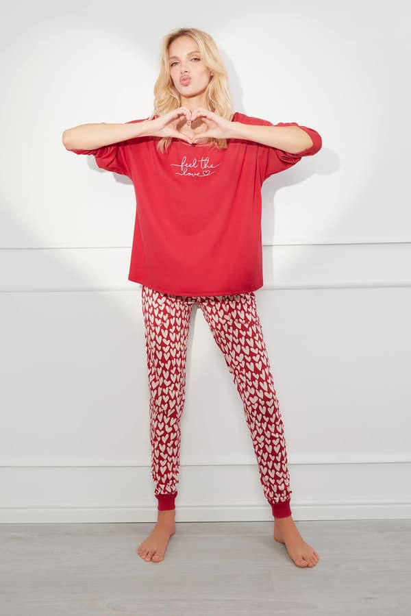 Evora dampyjamas, långärmad, långbyxor XXL