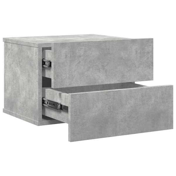 vidaXL sengeborde 2 stk. betongrå 40x30x30 cm spånplade