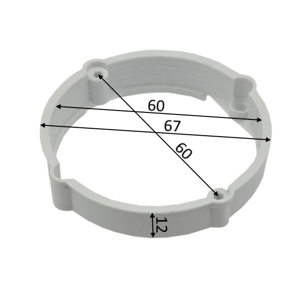 Afstandsringforlænger til indbyggede dåser PK60 12 mm 50 stk.