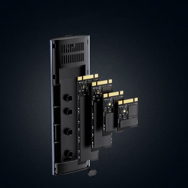 M.2 SuperSpeed 10Gbps SSD-kabinett + 0,5m USB-C-kabel, grå