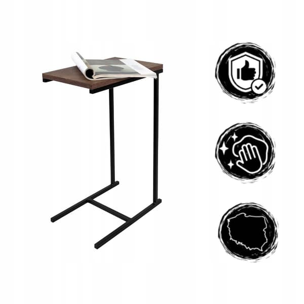 Dit Loft Design sidebord sort mørkt træ Sierra 40x25x60