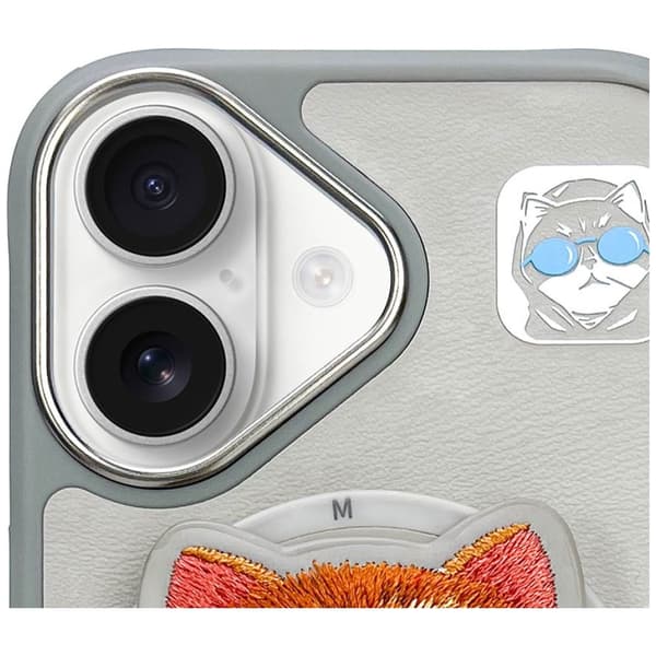 Nimmy Glasses Cool Cat MagSafe -kotelo iPhone 16:lle, harmaa
