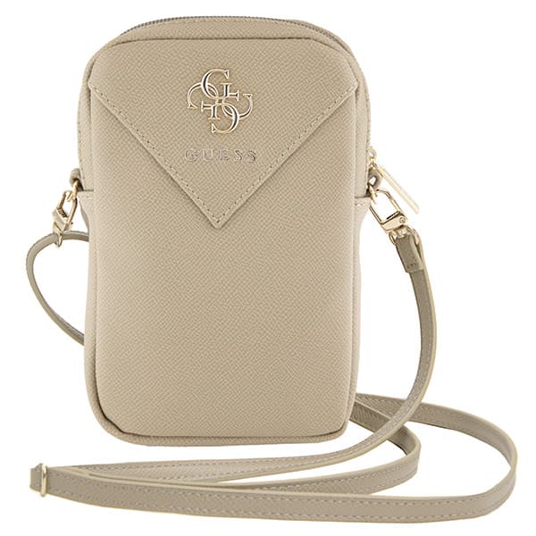 Guess Zip Triangle 4G Taske, Mørk Beige/Beige
