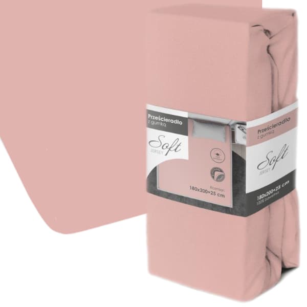 Pehmeä aluslakana 180X200+25 jerseyelastainen pinkki BAW.
