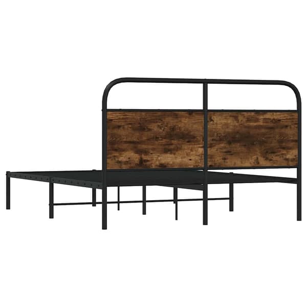 vidaXL Seng uden madras, 135x190 cm, røget eg