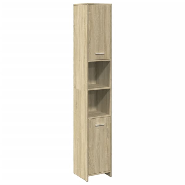 vidaXL badeværelsesskab Sonoma eg 30x30x183,5 cm spånplade