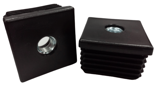 Indstikprop med metalgevind M10 35x35 20 stk. sort