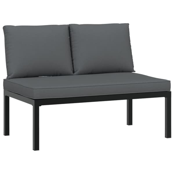 vidaXL havemøbelsæt med 2 dele og hynder, sort aluminium
