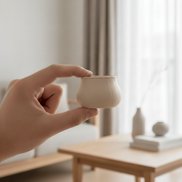 Beige dekorativ kruka för örter, modern design