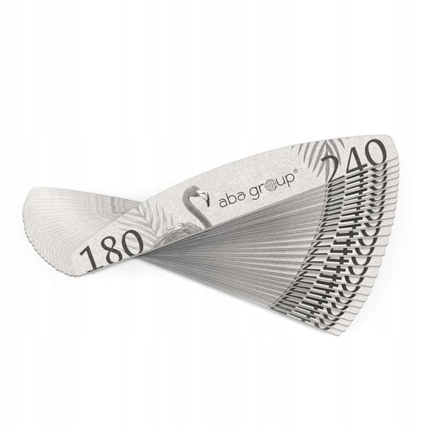 Aba Group Nagelfil HALF MOON 180/240 SLIM - FLAMINGO, 50 stycken
