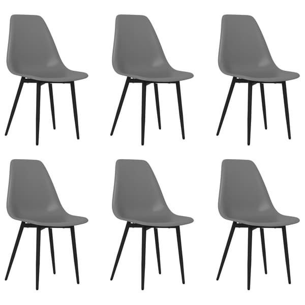 vidaXL Ruokatuolit, 6 kpl:n setti, harmaa, PP