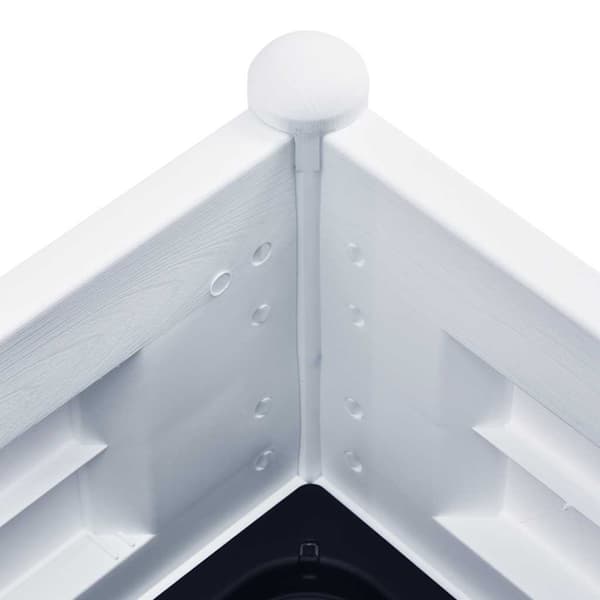 vidaXL højbed, PP, hvid, 100x43x35 cm
