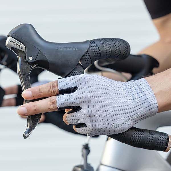 Åndbare fingerløse cykelhandsker størrelse M - Grå