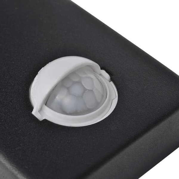 Sylinterimäinen LED-seinävalaisin sensorilla, ruostumatonta terästä, musta