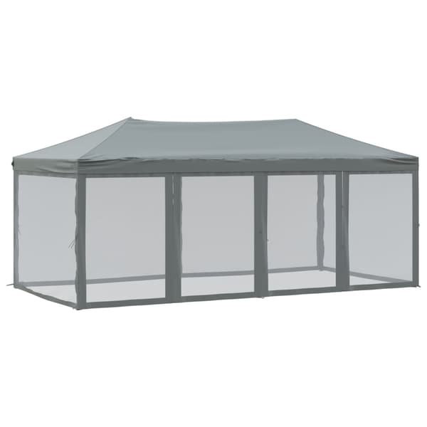 vidaXL foldbart festtelt med sider, antracit, 3x6 m