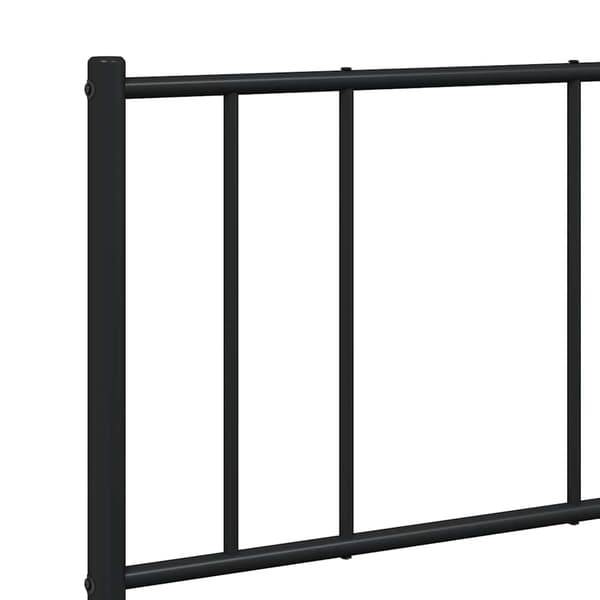 vidaXL metalsengestel med hovedgærde sort 135x190 cm