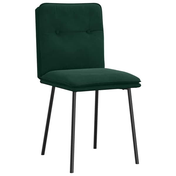 vidaXL Matstolar, set om 2, mörkgrön, klädd i sammet