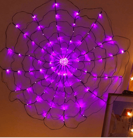 TG73019-2 SPIDEWEB 70 LED KUNSTIG HALLOWEEN LYS LILLA