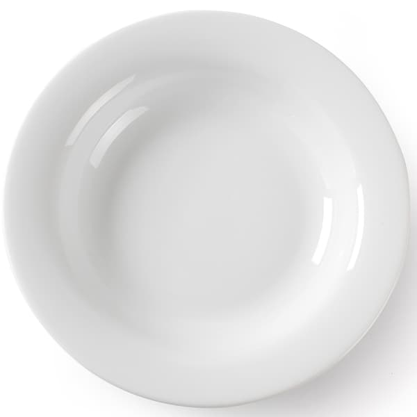 OPTIMA sopptallrik, vit porslin, diameter 220 mm, set om 12 - Hendi 770863
