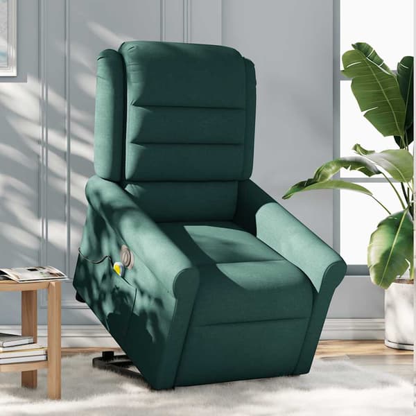 vidaXL Elektrisk lyftande massagefåtölj grön