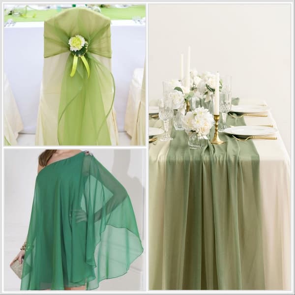 Chiffonmateriale, limefarvet