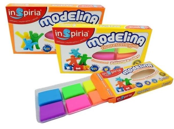 Fluorescerande modelleringslera i 6 färger
