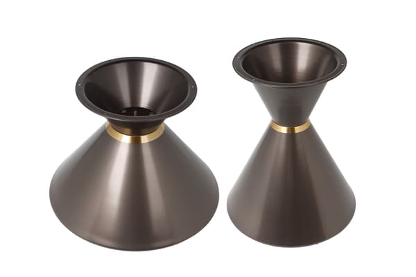 Rund bas, bordsben, ram, bordspiedestal, brunt timglas, 49 cm