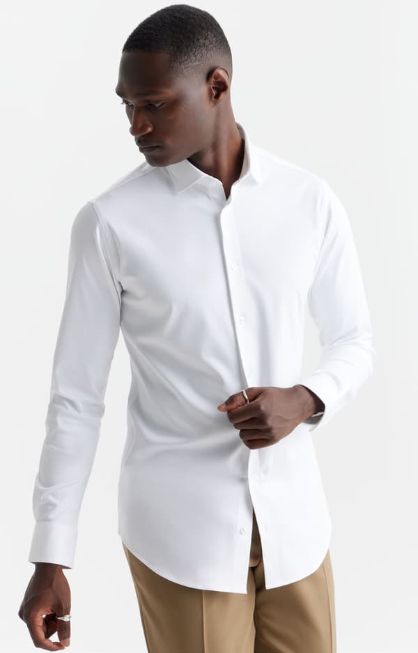 Bomuldsskjorte med slim fit i XL-snit
