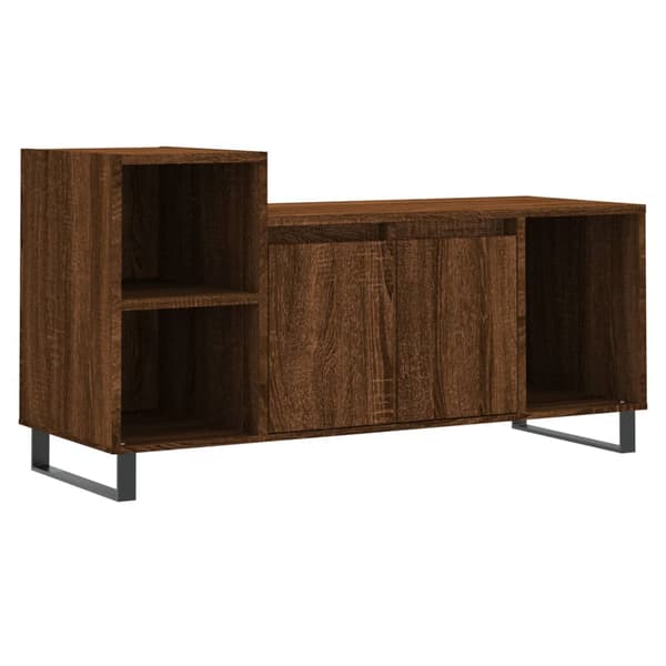vidaXL TV-bord brunt egetræ 100x35x55 cm