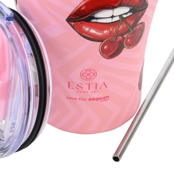 Blush Pop 350 ml termosmugg med sugrör