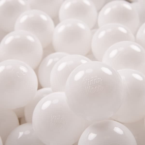 KiddyMoon plastbollar 7 cm vita 700 leksaksbollar set