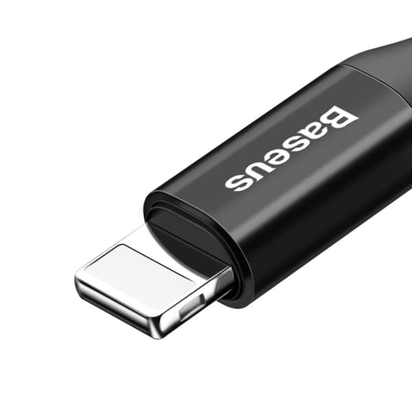 iPhone-kabel med fjeder USB - Lightning Fish Eye 1m sort