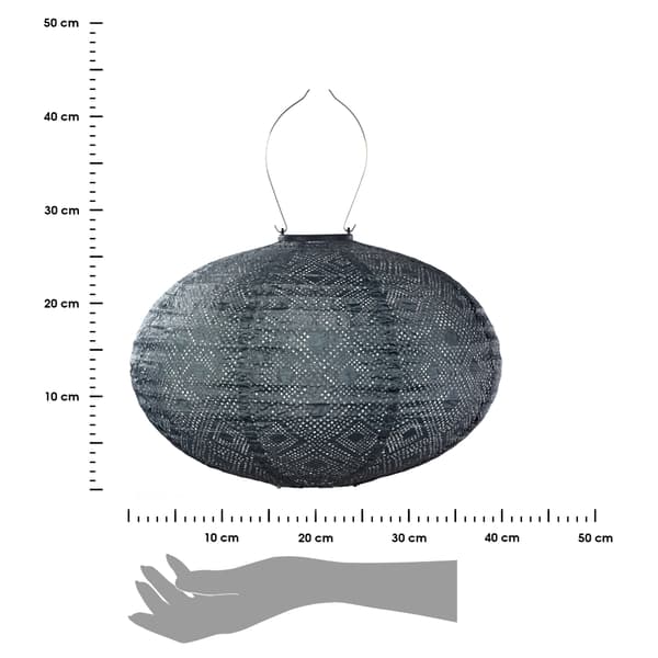Oval 40 Grå Blå Solcellslykta