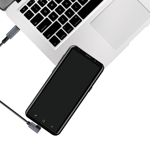 LogiLink USB-C 90° PD 100W-kabel - 2m, E-märkt, snabb överföring, laddning