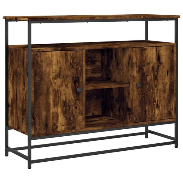 vidaXL kommode, røget eg, 100x35x80 cm, træbaseret materiale