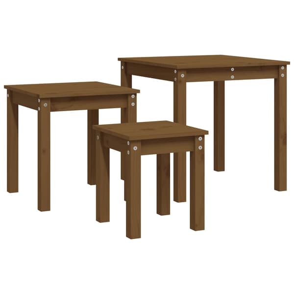 vidaXL 3-pack slitsbord brun furu