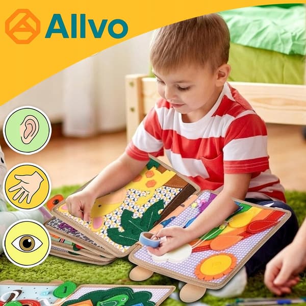 [pacza] Manipulerende bræt Sensorisk bog Montessori Giraf Z3317