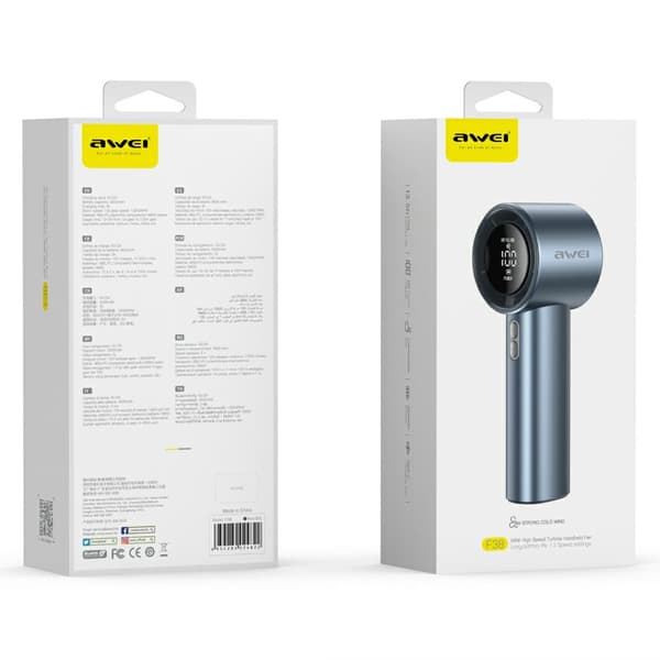 AWEI F38 MINI handfläkt blå