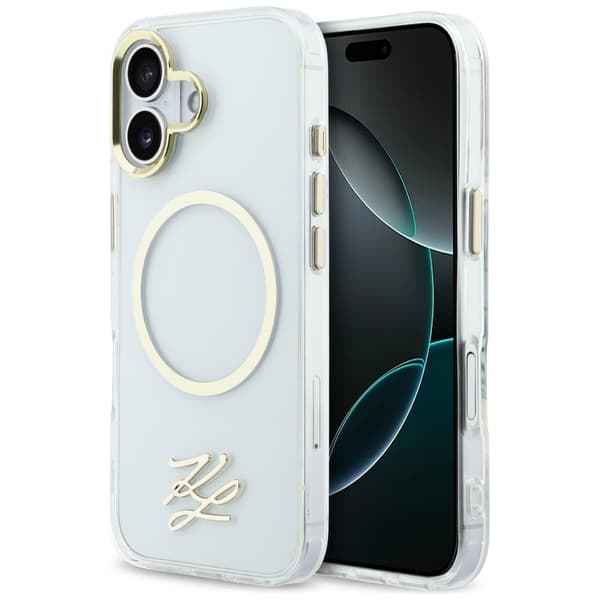 Karl Lagerfeld IML KL Script Logo MagSafe-etui til iPhone 17 – klart